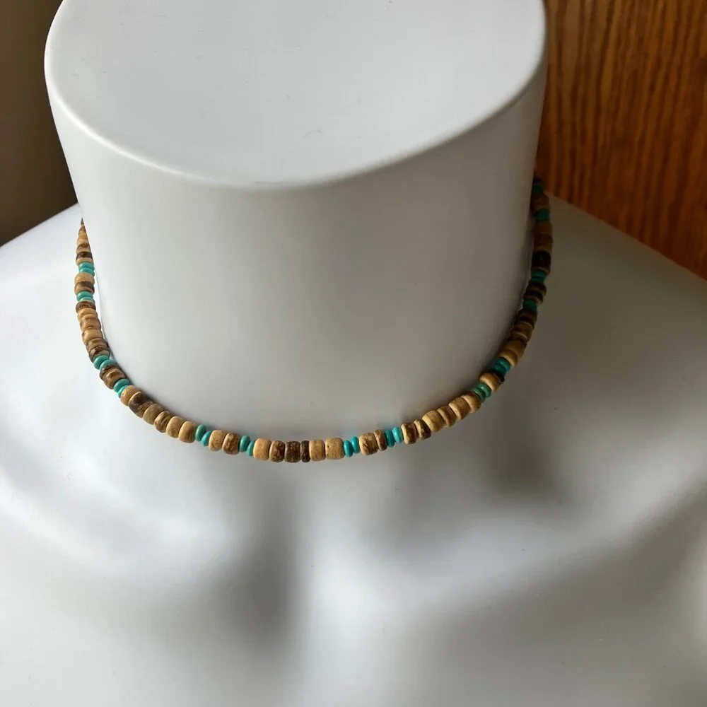 Hand Crafted turquoise wooden